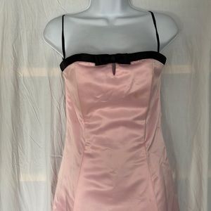Fiesta Pink Satin Strapless Bridesmaid Dress size Medium